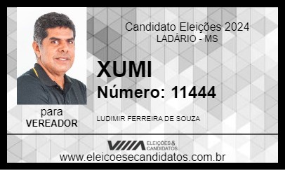 Candidato XUMI 2024 - LADÁRIO - Eleições