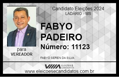 Candidato FABYO PADEIRO 2024 - LADÁRIO - Eleições