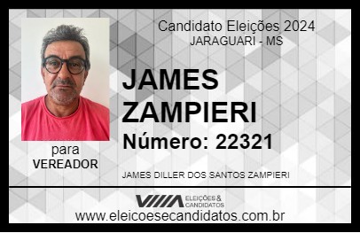 Candidato JAMES ZAMPIERI 2024 - JARAGUARI - Eleições