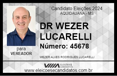 Candidato WEZER LUCARELLI 2024 - AQUIDAUANA - Eleições