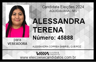 Candidato ALESSANDRA TERENA 2024 - AQUIDAUANA - Eleições