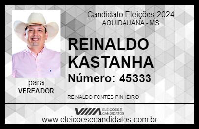 Candidato REINALDO KASTANHA 2024 - AQUIDAUANA - Eleições