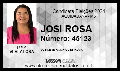 Candidato JOSI ROSA 2024 - AQUIDAUANA - Eleições