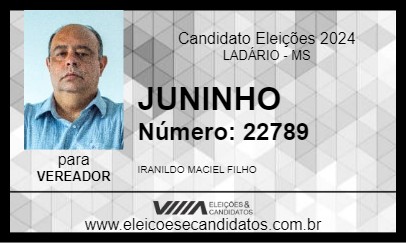 Candidato JUNINHO 2024 - LADÁRIO - Eleições