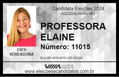 Candidato PROFESSORA ELAINE 2024 - AQUIDAUANA - Eleições