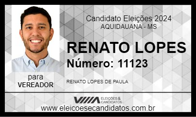 Candidato RENATO LOPES 2024 - AQUIDAUANA - Eleições