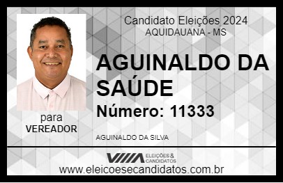 Candidato AGUINALDO DA SILVA 2024 - AQUIDAUANA - Eleições