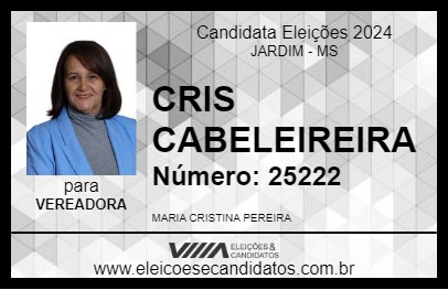 Candidato CRIS CABELEIREIRA 2024 - JARDIM - Eleições