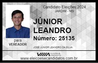 Candidato JÚNIOR LEANDRO 2024 - JARDIM - Eleições