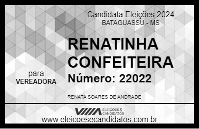 Candidato RENATINHA CONFEITEIRA  2024 - BATAGUASSU - Eleições