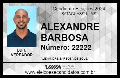 Candidato ALEXANDRE  BARBOSA 2024 - BATAGUASSU - Eleições