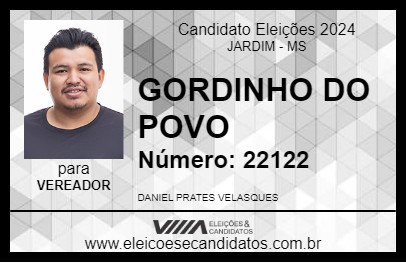 Candidato GORDINHO DO POVO 2024 - JARDIM - Eleições