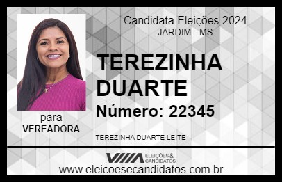 Candidato TEREZINHA DUARTE 2024 - JARDIM - Eleições