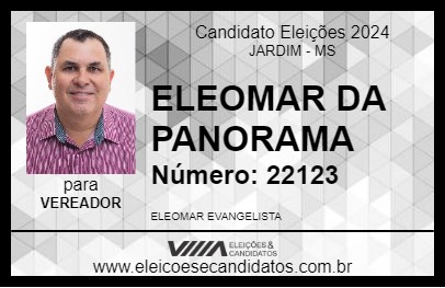 Candidato ELEOMAR DA PANORAMA 2024 - JARDIM - Eleições