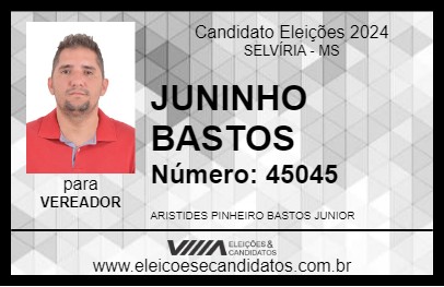 Candidato JUNINHO BASTOS 2024 - SELVÍRIA - Eleições