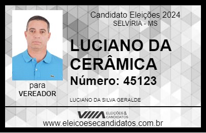 Candidato LUCIANO DA CERÂMICA 2024 - SELVÍRIA - Eleições