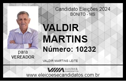 Candidato VALDIR MARTINS 2024 - BONITO - Eleições