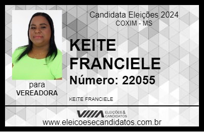 Candidato KEITE FRANCIELE 2024 - COXIM - Eleições