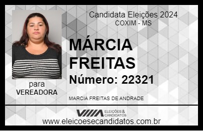 Candidato MÁRCIA FREITAS 2024 - COXIM - Eleições