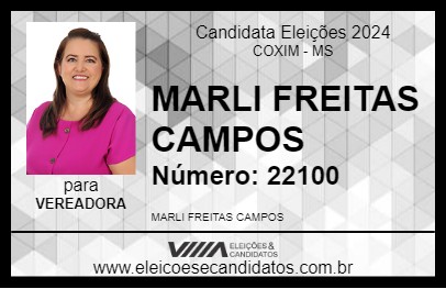 Candidato MARLI FREITAS CAMPOS 2024 - COXIM - Eleições