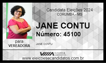 Candidato JANE CONTU 2024 - CORUMBÁ - Eleições