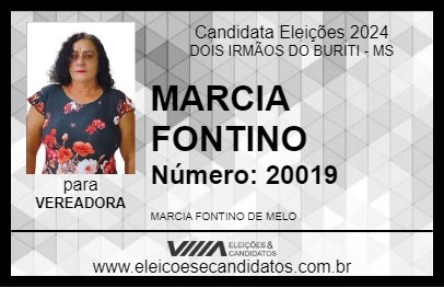 Candidato MARCIA FONTINO 2024 - DOIS IRMÃOS DO BURITI - Eleições