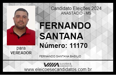 Candidato FERNANDO SANTANA 2024 - ANASTÁCIO - Eleições