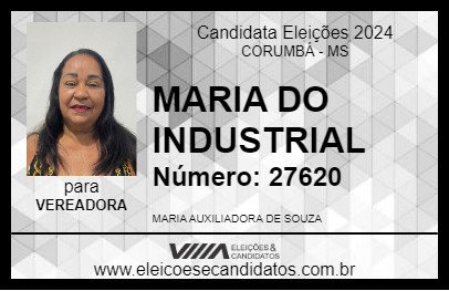 Candidato MARIA DO INDUSTRIAL 2024 - CORUMBÁ - Eleições