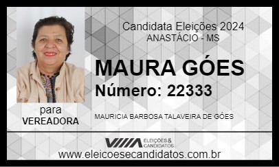 Candidato MAURA GÓES 2024 - ANASTÁCIO - Eleições