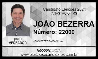 Candidato JOÃO BEZERRA  2024 - ANASTÁCIO - Eleições