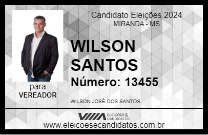 Candidato WILSON SANTOS 2024 - MIRANDA - Eleições