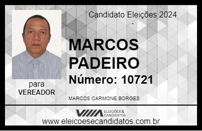 Candidato MARCOS PADEIRO 2024 - ANASTÁCIO - Eleições