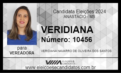 Candidato VERIDIANA 2024 - ANASTÁCIO - Eleições