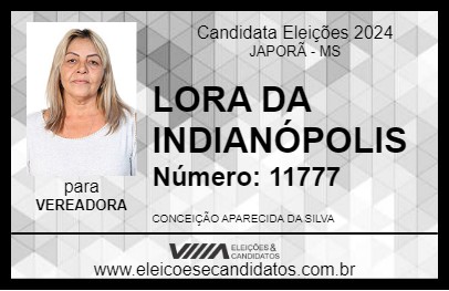 Candidato LORA DA INDIANÓPOLIS 2024 - JAPORÃ - Eleições