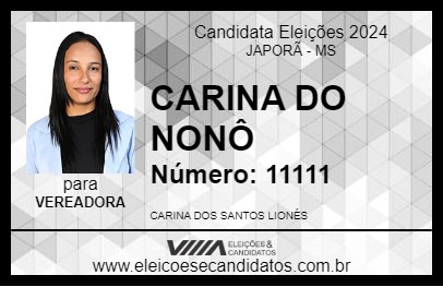 Candidato CARINA DO NONÔ 2024 - JAPORÃ - Eleições