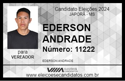 Candidato EDERSON ANDRADE 2024 - JAPORÃ - Eleições