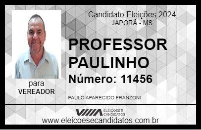 Candidato PROFESSOR PAULINHO 2024 - JAPORÃ - Eleições