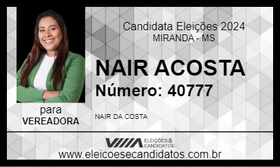 Candidato NAIR ACOSTA 2024 - MIRANDA - Eleições