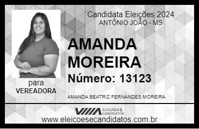 Candidato AMANDA MOREIRA 2024 - ANTÔNIO JOÃO - Eleições