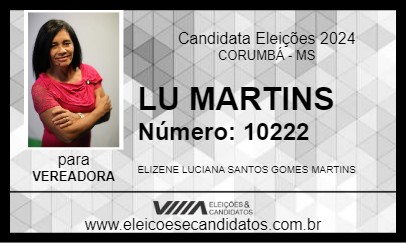 Candidato LU MARTINS 2024 - CORUMBÁ - Eleições