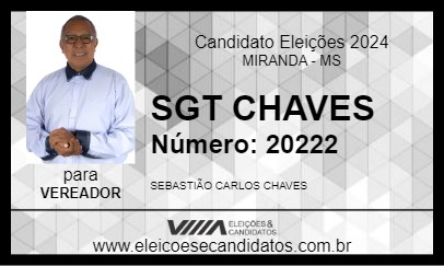 Candidato SGT CHAVES 2024 - MIRANDA - Eleições