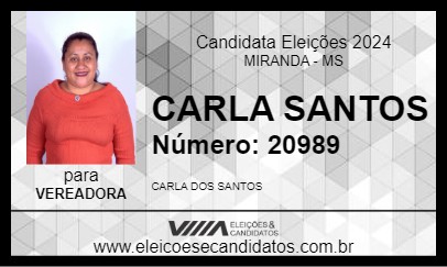 Candidato CARLA SANTOS 2024 - MIRANDA - Eleições