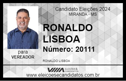 Candidato RONALDO LISBOA 2024 - MIRANDA - Eleições