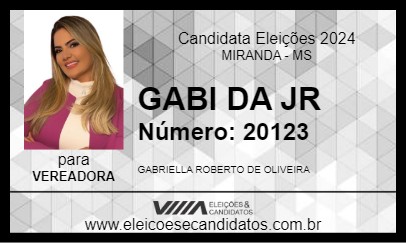 Candidato GABI DA JR 2024 - MIRANDA - Eleições