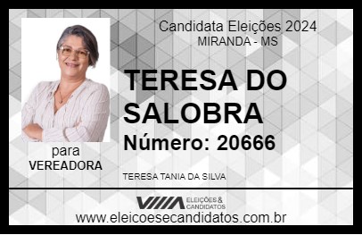 Candidato TERESA DO SALOBRA 2024 - MIRANDA - Eleições