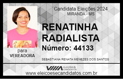 Candidato RENATINHA RADIALISTA 2024 - MIRANDA - Eleições