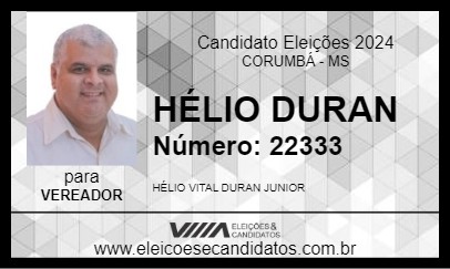 Candidato HÉLIO DURAN 2024 - CORUMBÁ - Eleições