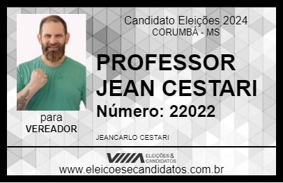 Candidato PROFESSOR JEAN CESTARI 2024 - CORUMBÁ - Eleições