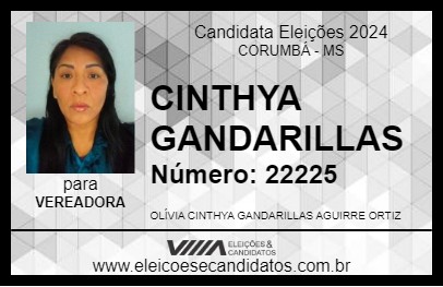 Candidato CINTHYA GANDARILLAS 2024 - CORUMBÁ - Eleições