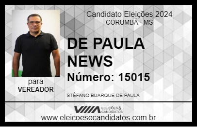 Candidato DE PAULA NEWS 2024 - CORUMBÁ - Eleições